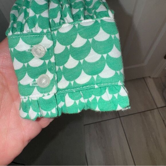 Boden Green and White Carolina Jersey Shirt- 4- like new! - Picture 8 of 13